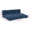 vidaXL Pallet Sofa Kissen 2 pcs Indigo 120 x 80 x 38 cm Stoff