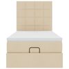 vidaXL Ottoman-Bett mit Matratze Creme 90x190 cm Stoff