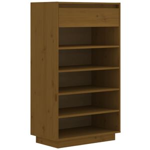 vidaXL Schuhregal Honigbraun 60x34x105 cm Massivholz Kiefer