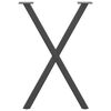 vidaXL Esstischbeine X-Form 2 Stk. Anthrazit 57x(72-73) cm Stahl
