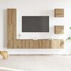 vidaXL 5-tlg. TV-Schrank-Set Wandmontage Artisan-Eiche Holzwerkstoff