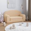 vidaXL 2-Sitzer Kindersofa mit Schlaffunktion Creme Weicher Pl&uuml;sch