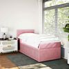 vidaXL Boxspringbett mit Matratze Rosa 90x200 cm Samt