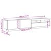 vidaXL TV-Schrank mit LED-Leuchten Altholz-Optik 200x35x40 cm