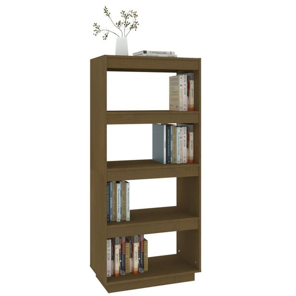 vidaXL B&uuml;cherregal/Raumteiler Honigbraun 60x35x135 Massivholz Kiefer