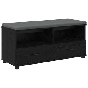 vidaXL Flurbank mit Kissen mit Regal Schwarze Eiche 100 x 38 x 46 cm