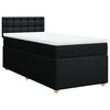 vidaXL Boxspringbett mit Matratze Schwarz 90x200 cm Stoff