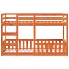 vidaXL Etagenbett Wachsbraun 90x190 cm Massivholz Kiefer