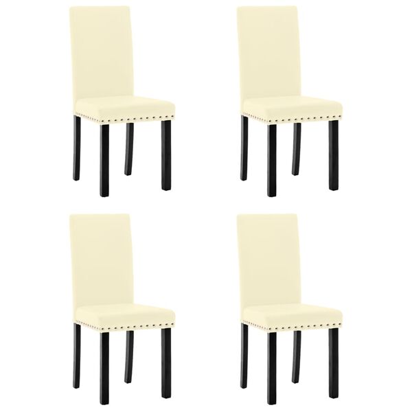 vidaXL Esszimmerst&uuml;hle 4 Stk. Creme PVC