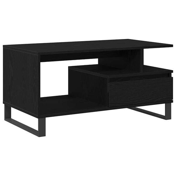 vidaXL Couchtisch Schwarz Eichen-Optik 90 x 49 x 45 cm Holzwerkstoff