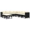 vidaXL 9-tlg. Garten-Lounge-Set mit Kissen Poly Rattan Schwarz