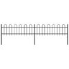 vidaXL Gartenzaun mit Rundbogen Stahl 359 x 60 cm Schwarz