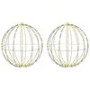 vidaXL Ball mit 384 LEDs 2 pcs Warmwei&szlig; 59,5 x 59,5 x 63 cm Metall