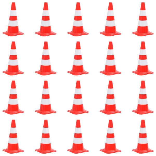 vidaXL Reflektierende Verkehrskegel 20 Stk. Rot und Wei&szlig; 50 cm