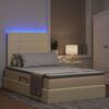 vidaXL Bett mit Stauraum und LED Creme 120 x 200 cm Polyester