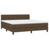 vidaXL Boxspringbett mit Matratze Dunkelbraun 160x200 cm Stoff