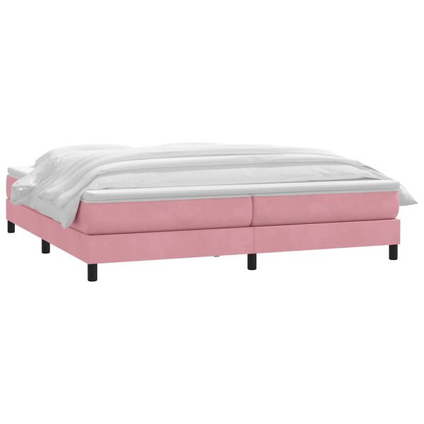 vidaXL Boxspringbett mit Matratze Rosa 200x210 cm Samt