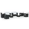 vidaXL 8-tlg. Garten-Lounge-Set mit Kissen Poly Rattan Schwarz