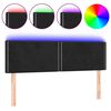 vidaXL LED Kopfteil Schwarz 144x5x78/88 cm Samt