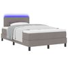 vidaXL Boxspringbett mit Matratze mit LED Taupe 120 x 190 cm Stoff