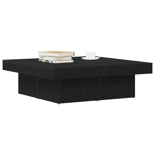 vidaXL Couchtisch Schwarz Eichen-Optik 90 x 90 x 28 cm Holzwerkstoff
