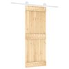 vidaXL Schiebet&uuml;r Nat&uuml;rlich und Wei&szlig; 80 x 210 cm Massivkiefer