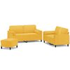 vidaXL 3-tlg. Sofagarnitur mit Kissen Gelb Samt