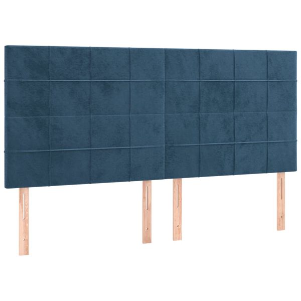 vidaXL Kopfteil Dunkelblau 200 x 5 x 118/128 cm Samt