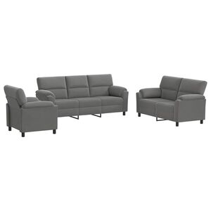 vidaXL Sofa-Set 3 pcs Dunkelgrau Samt