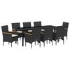 vidaXL Garten Essgruppe 9 stk. Schwarz Poly-Rattan