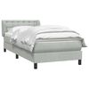 vidaXL Boxspringbett mit Matratze Hellgrau 80x220 cm Samt