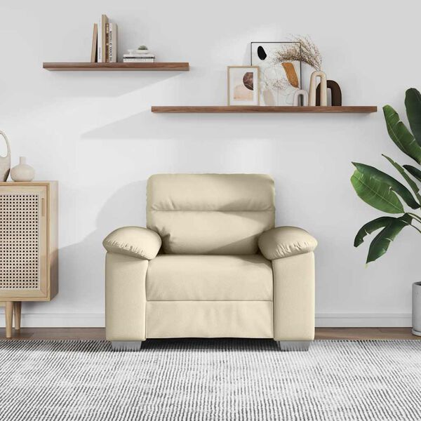 vidaXL Sessel Creme 100x81x84 cm Kunstleder
