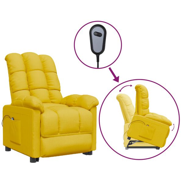 vidaXL Aufstehsessel Gelb Stoff