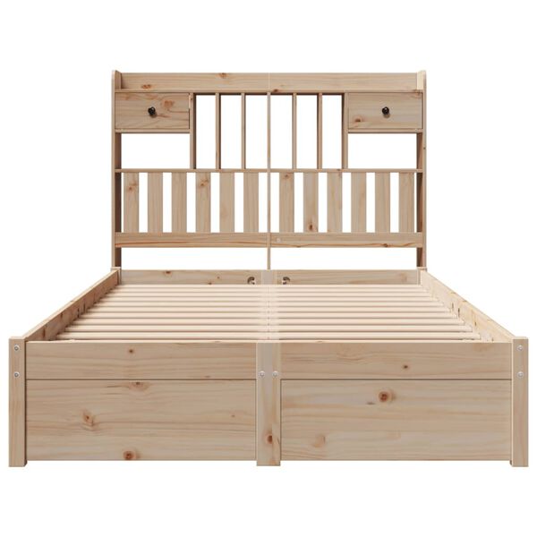 vidaXL Massivholzbett mit Regal ohne Matratze 135x190 cm Kiefer