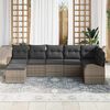 vidaXL Sofa Set mit Kissen mit Speicher 7 pcs Grau Poly-Rattan