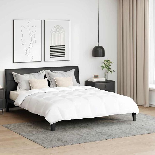 vidaXL Bettdecken Set mit Kissen 3 pcs Weiß Daunenfeder