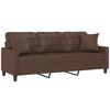 vidaXL 3-Sitzer-Sofa mit Kissen Braun 180 cm Kunstleder