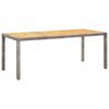 vidaXL Gartentisch Grau 190x90x75 cm Poly Rattan und Akazienholz