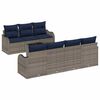 vidaXL Sofa Set 8 stk. 7-Sitzanzahl Grau Poly-Rattan