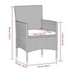vidaXL 7-tlg. Garten-Essgruppe mit Kissen Schwarz