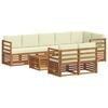 vidaXL Sofagarnituren 9 pcs Natur und Creme Massivholz Akazie