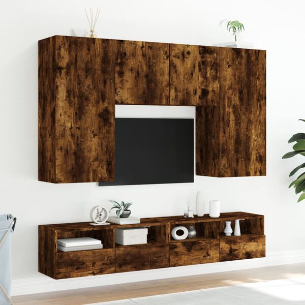 vidaXL TV-Wandschrank Räuchereiche 100x30x30 cm Holzwerkstoff