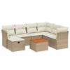 vidaXL 8-tlg. Garten-Sofagarnitur mit Kissen Beige Poly Rattan
