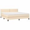 vidaXL Boxspringbett mit Matratze & LED Creme 180x200 cm Stoff
