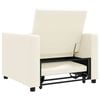 vidaXL Einzel-Schlafsofa mit Rädern Cremeweiß 90 x 165 x 87 cm Stoff