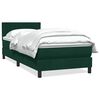 vidaXL Boxspringbett mit Matratze Dunkelgr&uuml;n 80x220 cm Samt