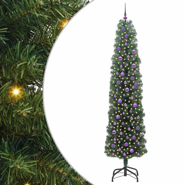 vidaXL K&uuml;nstlicher Weihnachtsbaum mit 300 LEDs mit St&auml;nder Gr&uuml;n 240 cm