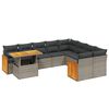 vidaXL 10-tlg. Garten-Sofagarnitur mit Kissen Grau Poly Rattan