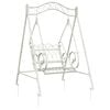 vidaXL Schaukelbank Stahl 113 x 121,5 x 168 cm Antik Wei&szlig;