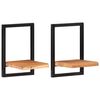 vidaXL Wandregale 2 Stk. 25x25x35 cm Massivholz Akazie und Stahl